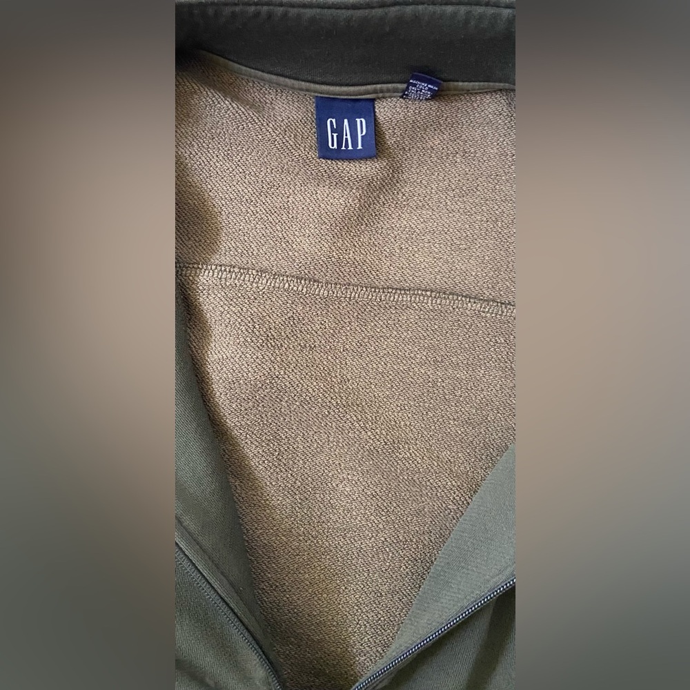 GAP full zip men’s track jacket Sz. XL performance Men's olive green color. - Picture 6 of 10
